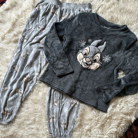 Disney Bambi Thumper Long Sleeve Top & Pants Pajama Set Lounge Size small 4-6 - Picture 3 of 9